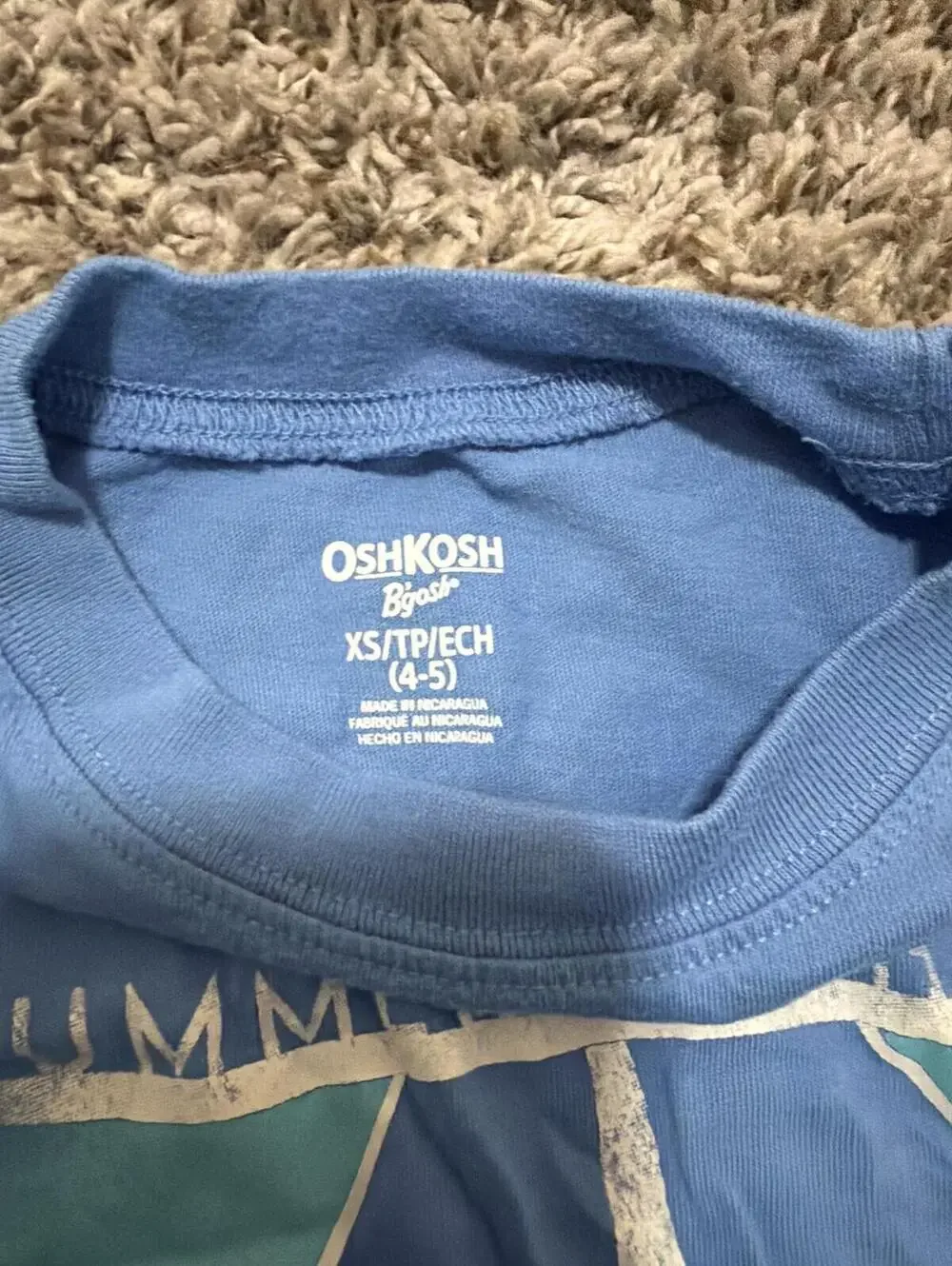 OshKosh B'gosh Boys Blue Summer Nights Tee XS